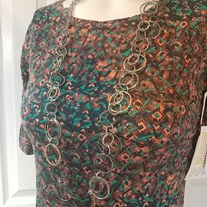 NWT! Lularoe Green Pink Geometric XXS Julia